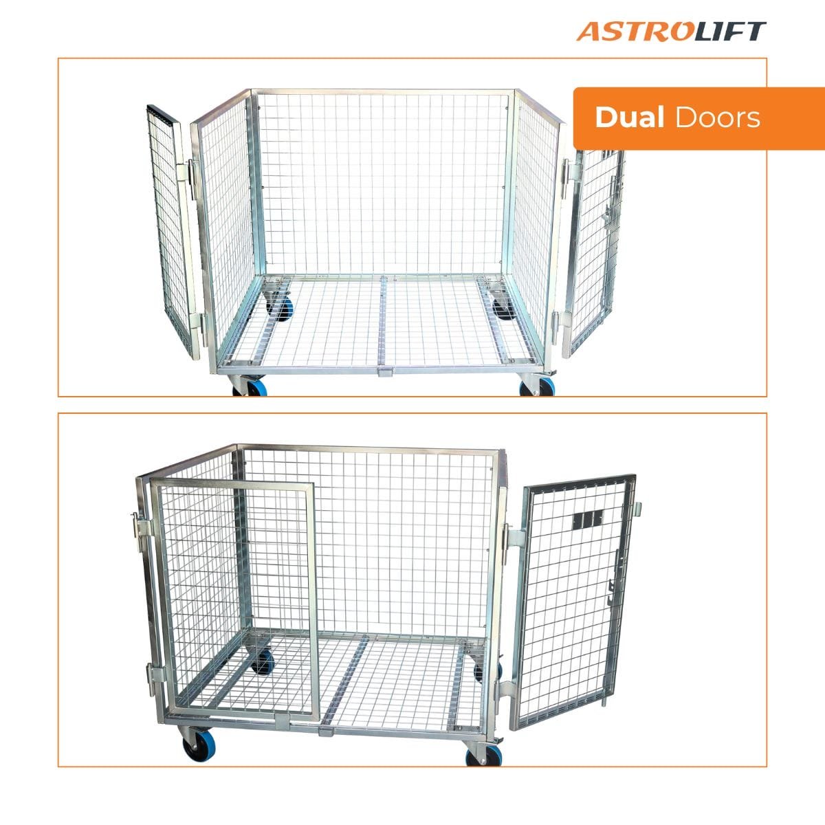 Buy Cage Trolley (Dual-door - Small) in Cage Trolley from Astrolift NZ